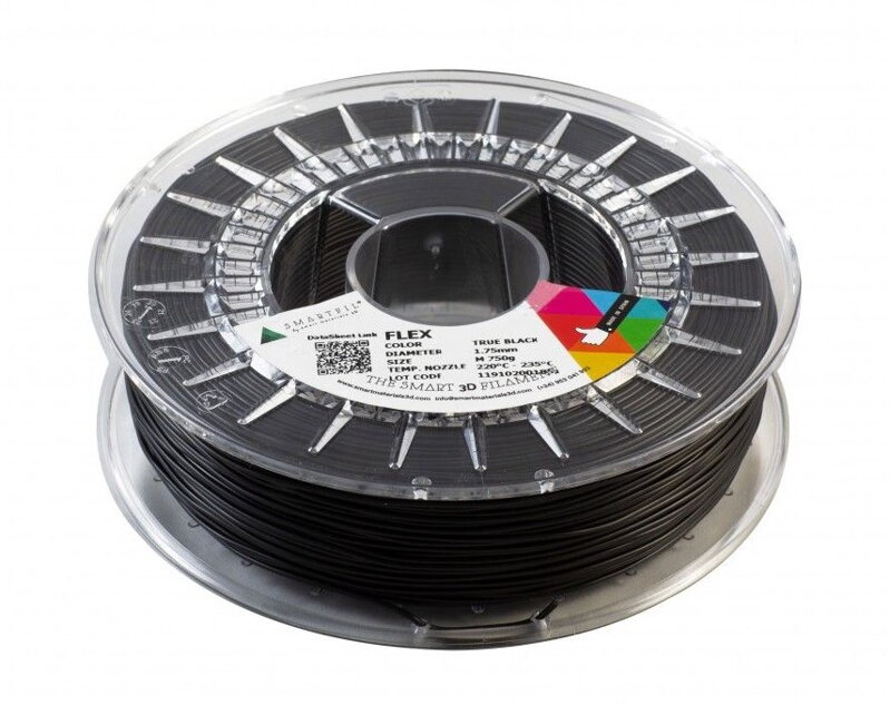 Flex Filament Black 1.75 mm Smartfil Coil: 0.33 kg