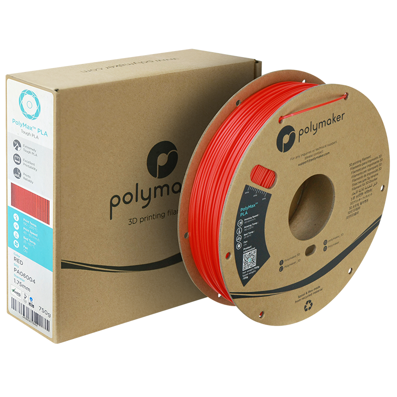 Pla Polymax Filament Red 1.75mm Polymaker 750g