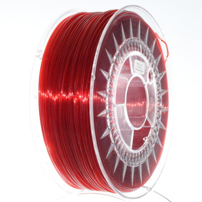 PET-G 1.75 mm filament ruby ​​transp. Devil Design 1 kg