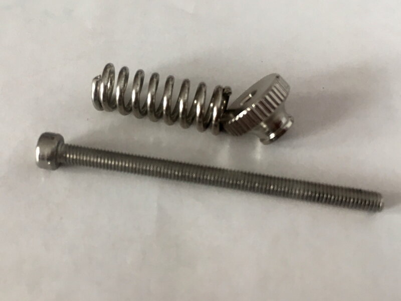 Set spring, bolt and radiated nut