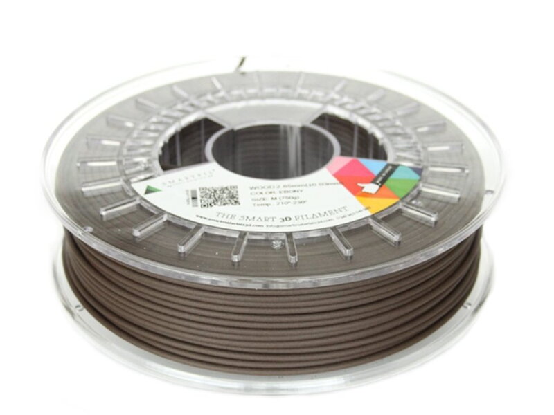 WOOD filament dark brown ebony 2,85 mm Smartfil 750 g