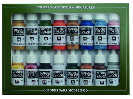 Vallejo Model Color 16 Color Set 70101 Folkstone Basics (16)