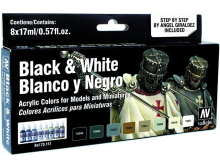 Vallejo Model Color Effects Set 70151 Black & White (8) by Angel GiralDez