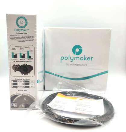Sample 20 meters - PC Polymax Filament Black 1.75mm Polymaker
