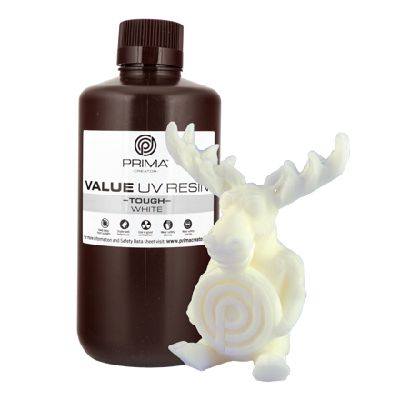 PrimaCreator Základní Houževnatá UV pryskyřice (podobná ABS) - 1 kg - Bílá