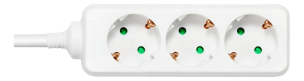 DELTACO Uzemněná zásuvková lišta se 3 zásuvkami, 1,5 m