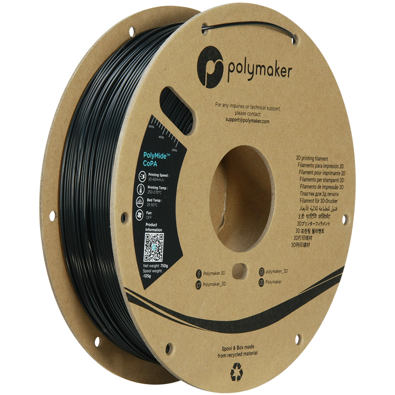 Polymide Copa Nylon Filament Black 1.75mm Polymaker 750g
