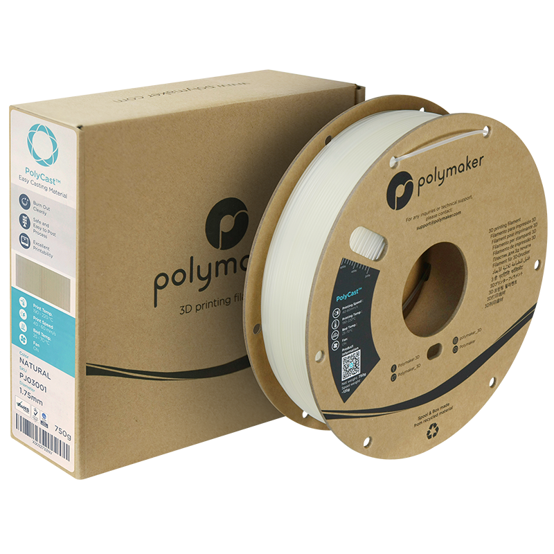 PolyCast Filament Natural 1.75mm Polymaker 750g PolyCast Filament Natural 1.75mm Polymaker 750g