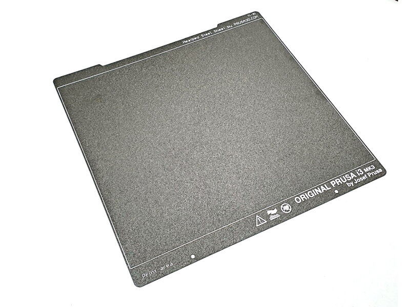 Double -sided steel printing plate with grained powdered pei surface