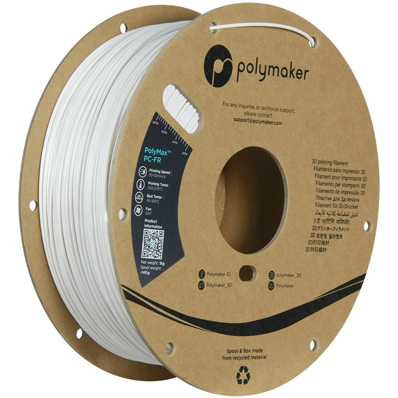 PC-FR Polymax Self-Againing Filament White 1,75mm Polymaker 1kg