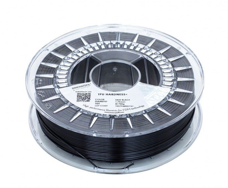 Innovatefil TPU Hardness+ Filament Black 1.75 mm 750 g Innovatefil TPU Hardness+ Filament Black 1.75 mm 750 g