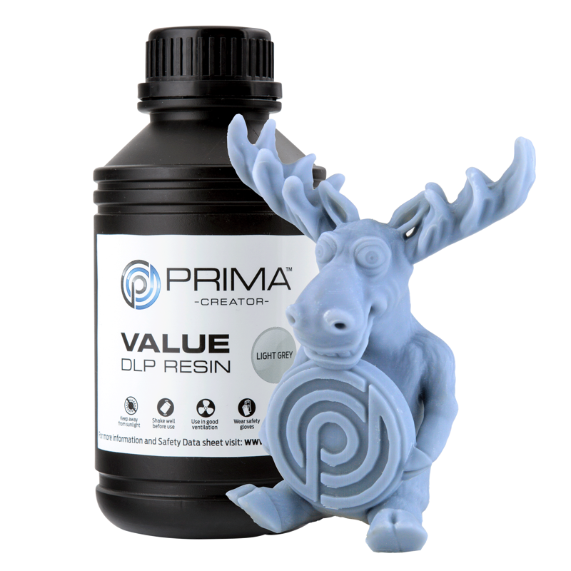 PrimaCreator Výhodná UV / DLP Pryskyřice - 500 g - Světle šedá