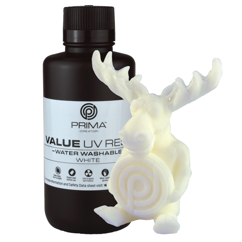PrimaCreator Ekonomická vodou omyvatelná UV pryskyřice - 500 g - Bílá