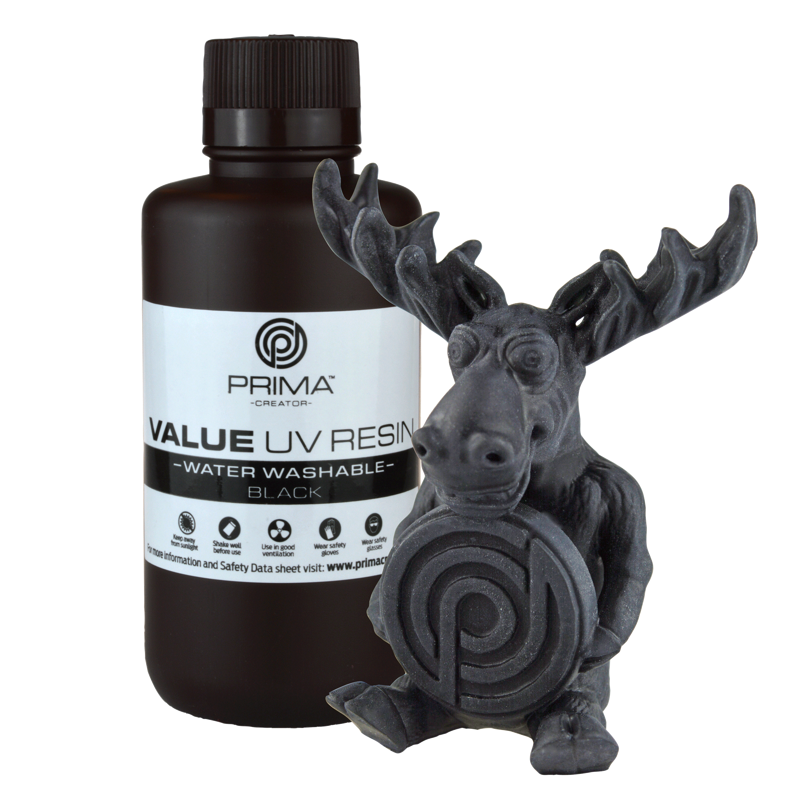 PrimaCreator Ekonomická Vodou omyvatelná UV pryskyřice - 500 g - Černá