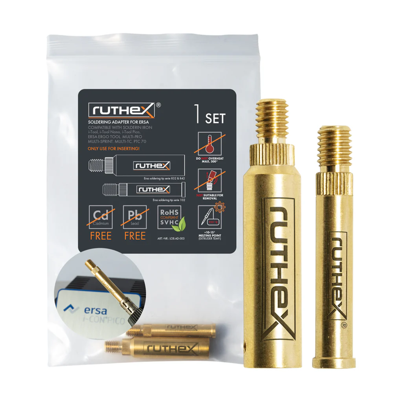 Ruthex ERSA série 832, 842 a 102 - Adaptér pro pájecí hroty, kompatibilní s i-Tool Pico, PTC 70