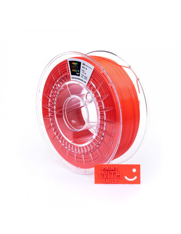 Print With Smile - Pet -G - 1.75 mm - Neon Red - 1 kg Print With Smile - Pet -G - 1.75 mm - Neon Red - 1 kg
