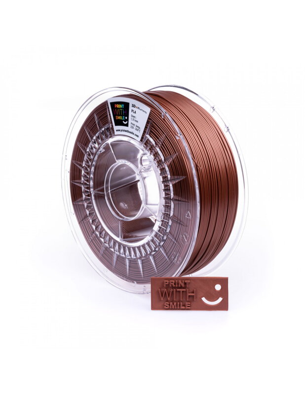 Print with Smile - PLA - 1.75 mm - Copper Brown - 1000 g Print with Smile - PLA - 1.75 mm - Copper Brown - 1000 g