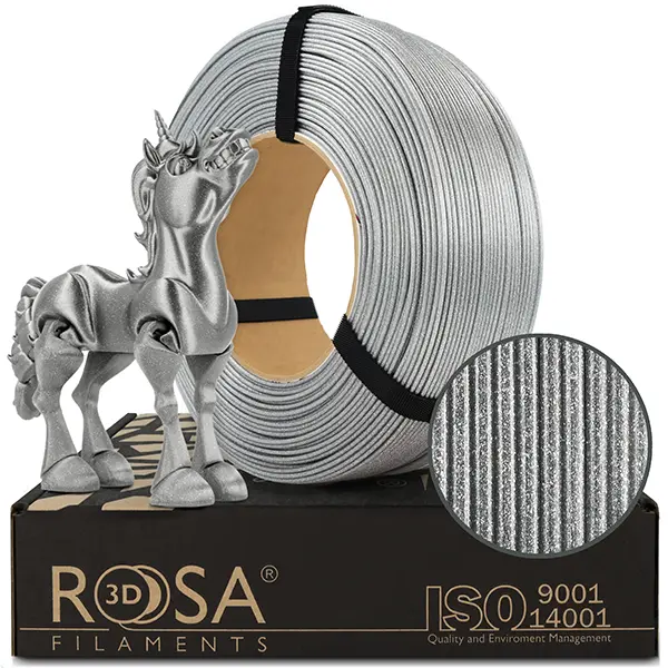 ReFill ROSA3D PLA GALAXY STŘÍBRNÁ "BRILLANT"/ 1,75 mm 1 kg