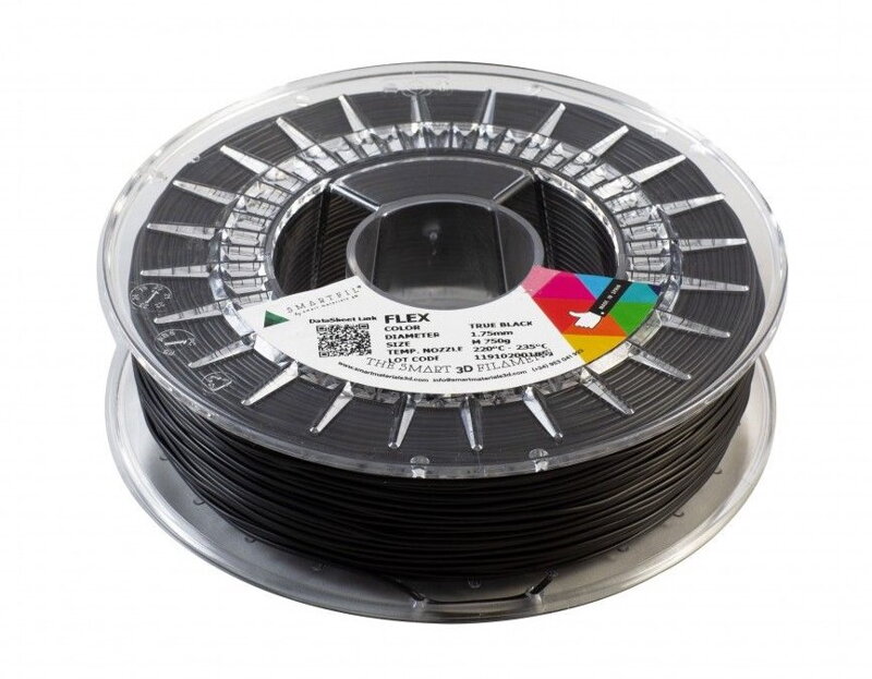 Flex Filament Black 2.85 mm Smartfil 750 g Flex Filament Black 2.85 mm Smartfil 750 g