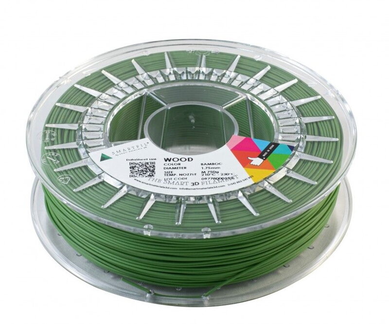 Wood Filament Green Bamboo 1.75 mm Smartfil 750 g Wood Filament Green Bamboo 1.75 mm Smartfil 750 g